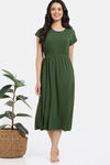 Zivame 2 Mile Fashion Knit Poly Knee Length Nightdress - Rifle green — thumbnail 2